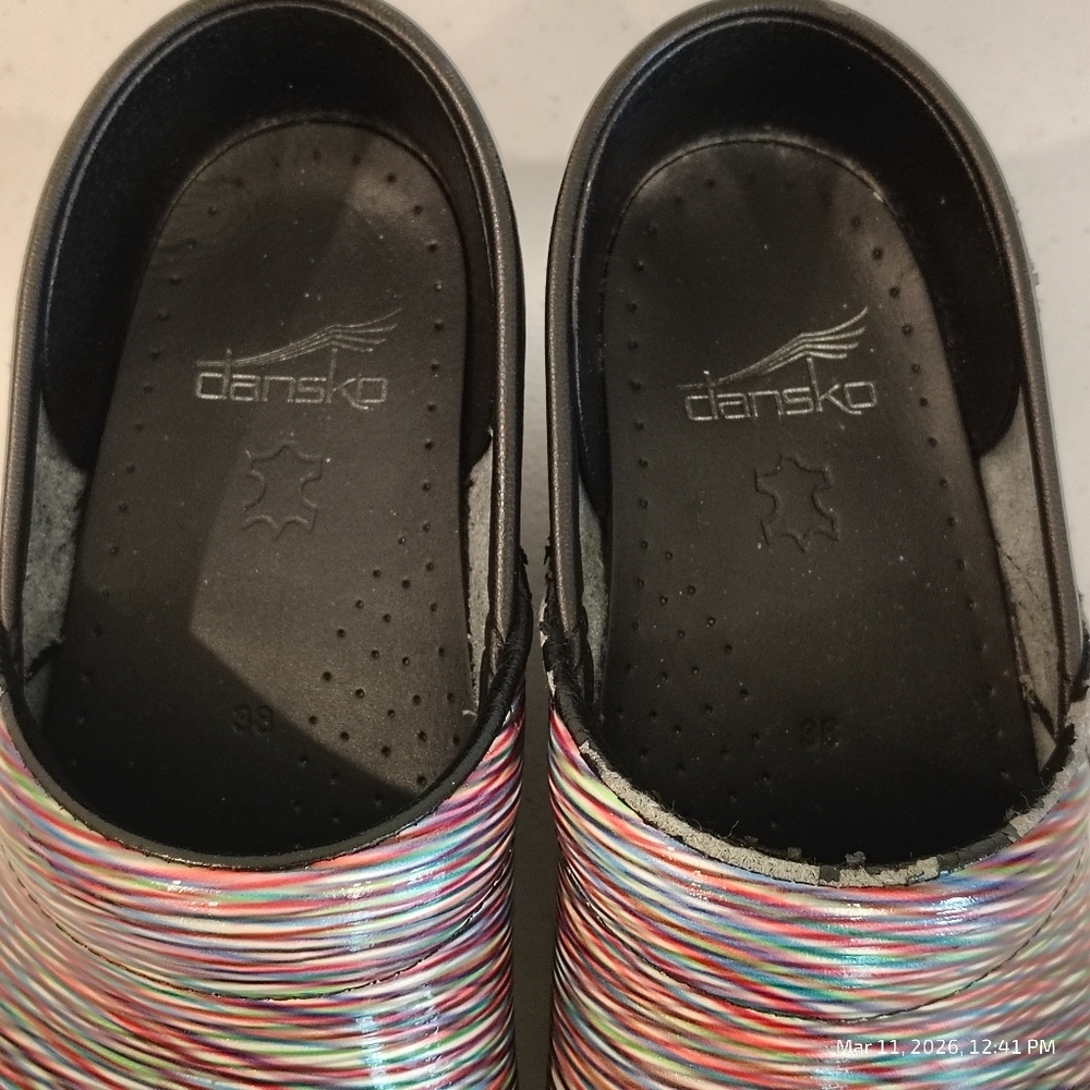 Dansko Clogs Women’s Size 38 Multicolor Stripe Nurse Comfort Work US 7.5-8 - Picture 3 of 10